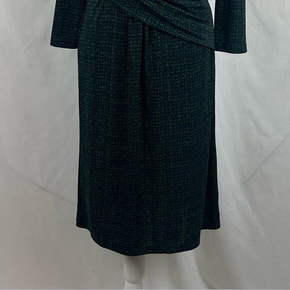 Talbots Green Navy Pleated Side Draping Office Date Night Dress NWOT Size S - Picture 4 of 13